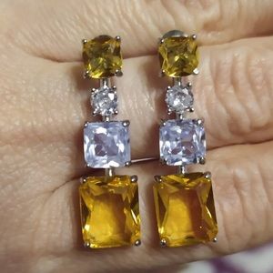 👠Lux Yellow Citrine and Diamond Drop Earrings